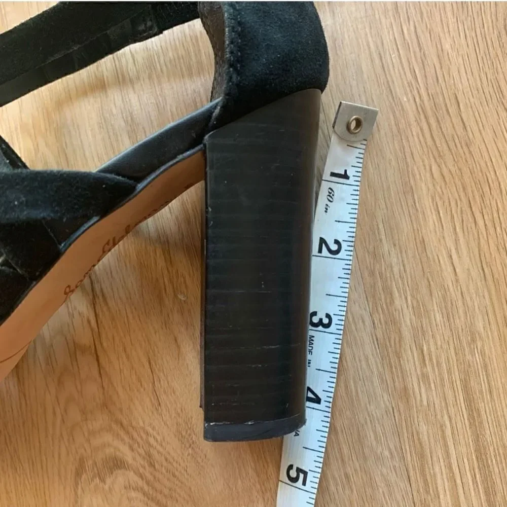 Sam Edelman Strappy Criss-Cross Cage Block Heels 6.5 EUC